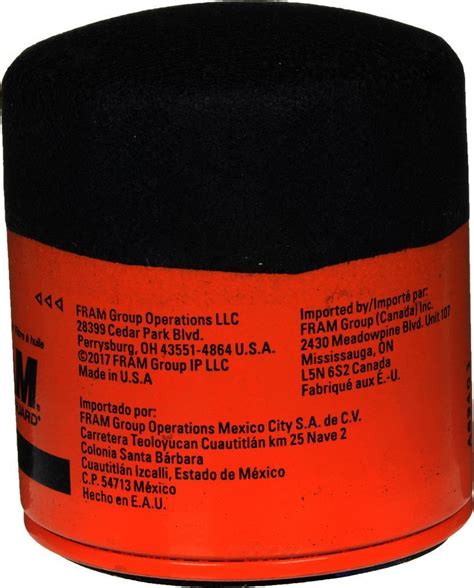 Fram Ph10060 Engine Oil Filter 2016 Dodge Dart