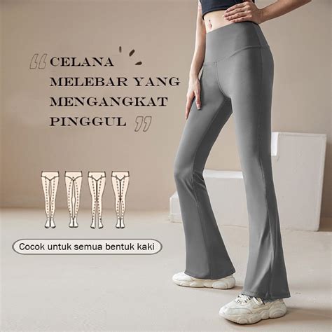 Jual Shangpin Olahraga Yoga Pilates Peregangan Celana Kaki Boot Cut