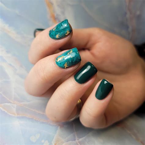 Emerald Green Nails With Gold 50 Gorgeous Manicure Ideas Nail