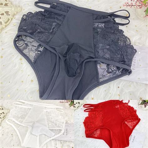 HOMMES SEXY CULOTTE Dentelle Short Sissy Panties Underwear Bikini Lingerie EUR 12 59 PicClick FR