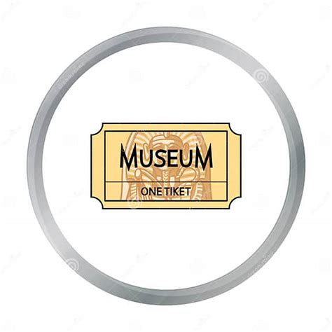 Ticket To The Museum Icon In Cartoon Style Isolated On White Background Museum Pattern Stock