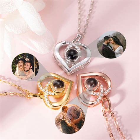 Personalized Photo Projection Necklace Heart Love Drawelry Co Uk