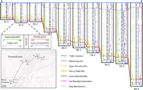 Cross Section Depicting Gamma Ray Density And Neutron Porosity Logs