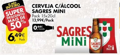 Promo O Cerveja C Lcool Sagres Mini X Cl Em Pingo Doce