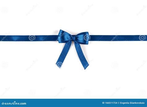 Shiny Blue Silk Ribbon On White Background Stock Photo Image Of Knot