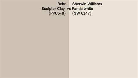 Behr Sculptor Clay Ppu5 8 Vs Sherwin Williams Panda White Sw 6147