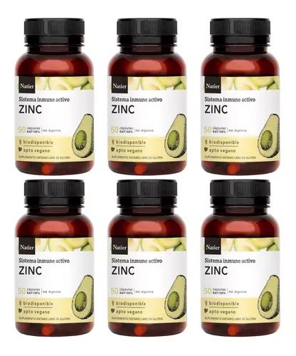 Pack X Zinc Natier Frascos C Psulas Sin Tacc Suplemento