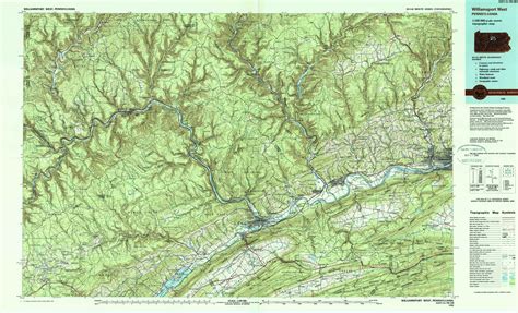 Williamsport West Topographical Map 1 100 000 Pennsylvania Usa