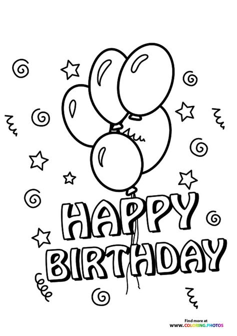 Birthday balloons - Coloring Pages for kids | Free print or download