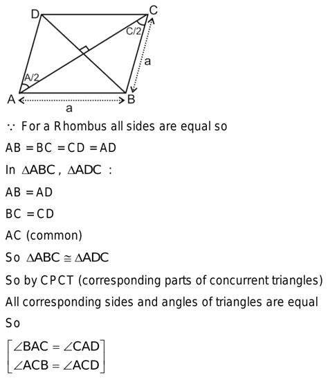 23 ABCD Is A Rhombus Show That The Diagonal AC Bisects Angle A As Well