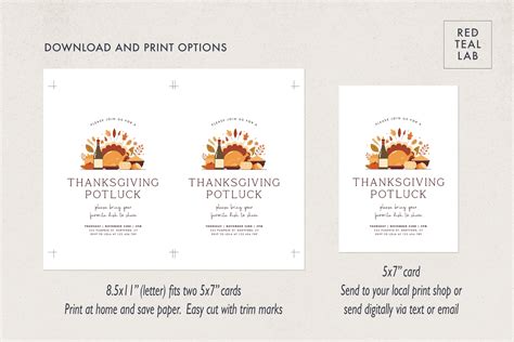 Thanksgiving Potluck Invitation Template, Editable Thanksgiving Potluck ...