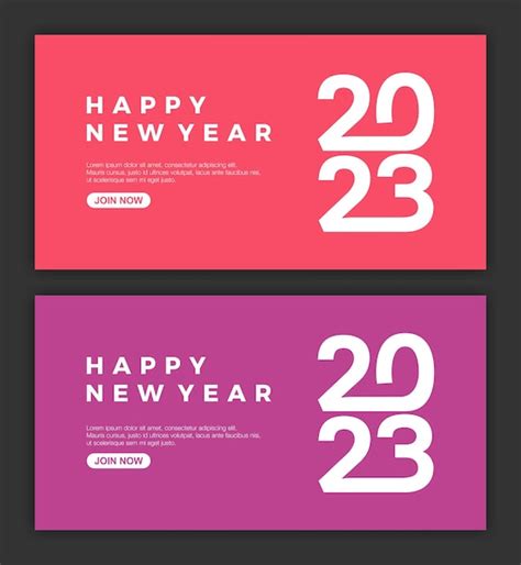 Banner Feliz Año Nuevo 2023 Diseño Vector Premium