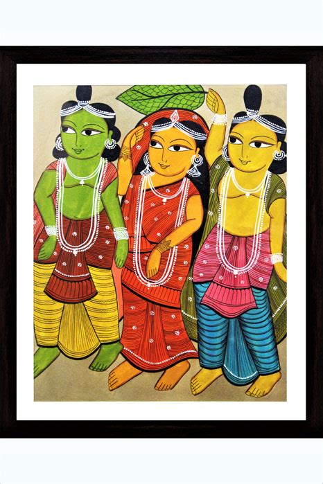 Gitagged Bengal Pattachitra Rama Seetha And Lakshmana Painting Online