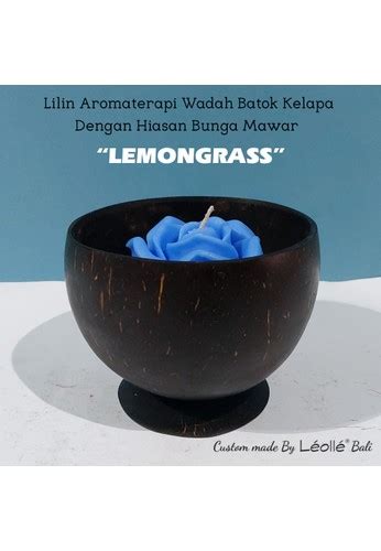 Jual Leolle Lilin Aromaterapi Batok Kelapa Hiasan Bunga Mawar Bali