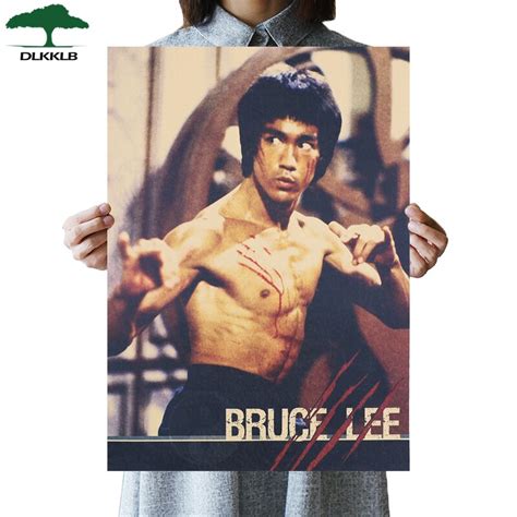 Dlkklb Classic Bruce Lee Movie Poster Decoration Kung Fu Retro Poster