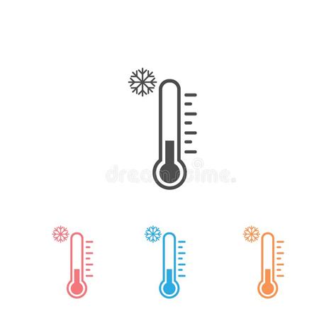 Sistema Del Icono Del Term Metro Tiempo Caliente Y Fr O Vector