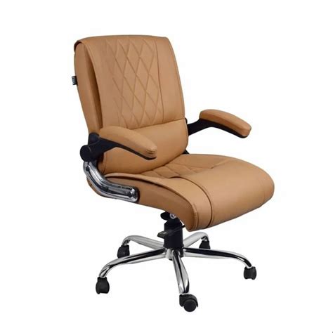 Leather Mid Back Boss Office Revolving Chair Adjustable Arm At Rs 6500