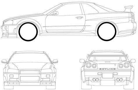 Nissan Skyline Drawing Outline