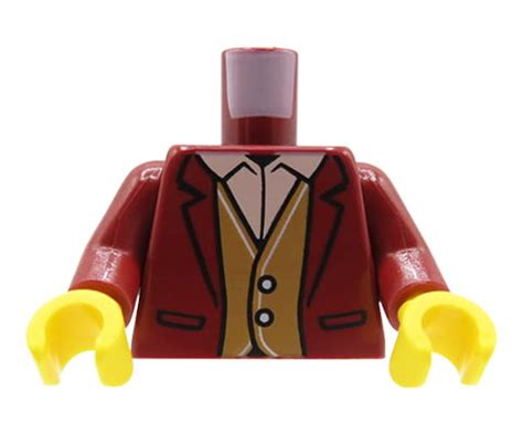 Lego Minifigure Torso Suit Jacket Vest Shirt With Collar Extra