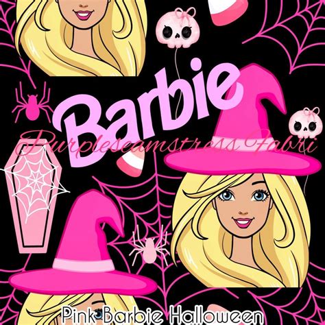 Pink Barbie Halloween Purpleseamstress Fabric