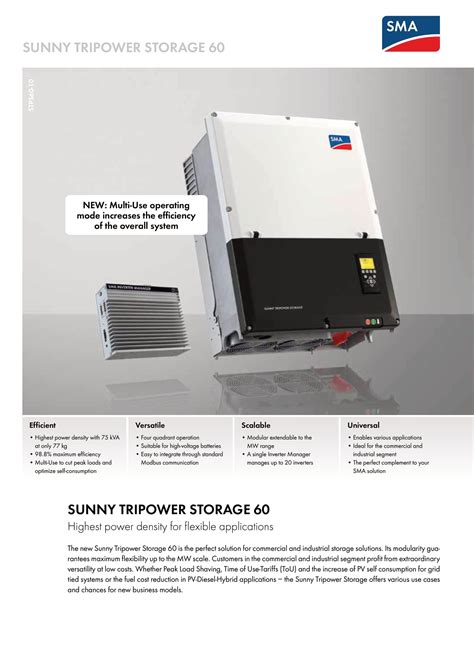 SMA Sunny Tripower Storage 60 STPS 60 10 AC COUPLED CHARGE