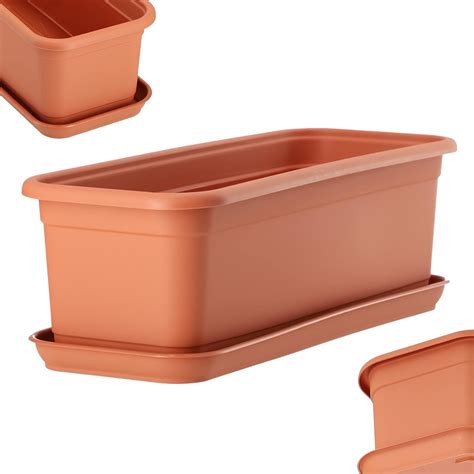 KADAX Jardinière avec soucoupe bac de balcon en plastique jardinière