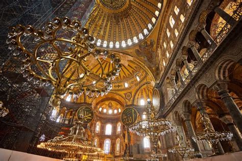 Istanbul Turkey April Interior Hagia Sophia Aya Sofya