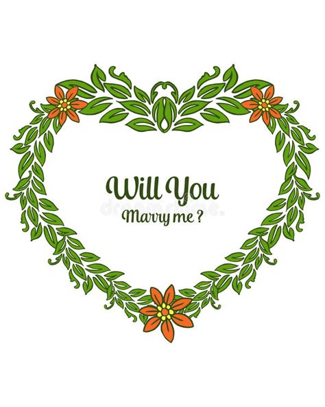 Vector Illustration Lettering Will You Marry Me With Shape Love Of