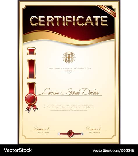 Elegant Certificate Template Royalty Free Vector Image