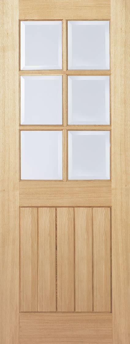 Oak Mexicano 6 Light Clear Bevelled Glass Doorphoria