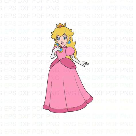 Princess Peach Super Mario Bros Svg Dxf Eps Pdf Png Cricut Etsy