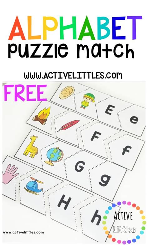 Alphabet Match Puzzle Printable for Kids - Active Littles