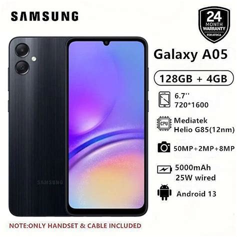 Best Price For Free Charger Samsung Galaxy A05 128GB 4GB 50MP Camera 6