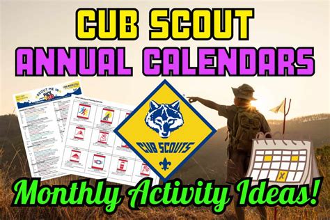 Cub Scout Annual Calendars Monthly Ideas For Pack Activities