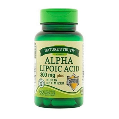 Nature S Truth Alpha Lipoic Acid Plus Biotin Optimizer Capsules 300 Mg 60 Count 60 Count Kroger