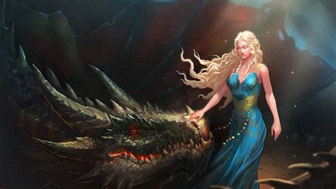 Wallpaper X Px Blonde Blue Dress Closed Eyes Daenerys