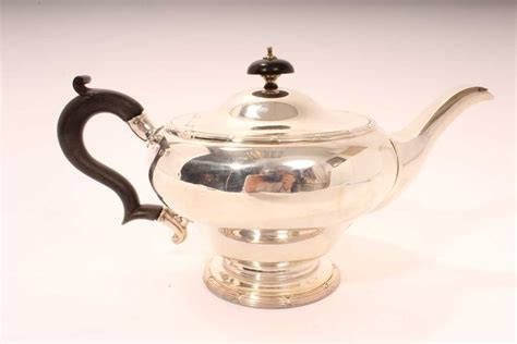 Lot 259 George V Silver Teapot Of Inverted Baluster