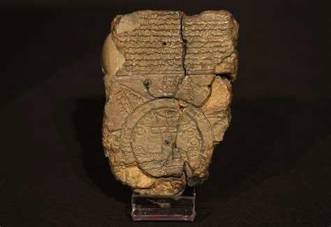 Map of the World' tablet stands on display at the British Museum in