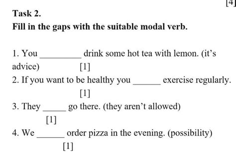 Fill In The Gaps With The Suitable Modal Verb Школьные Знанияcom