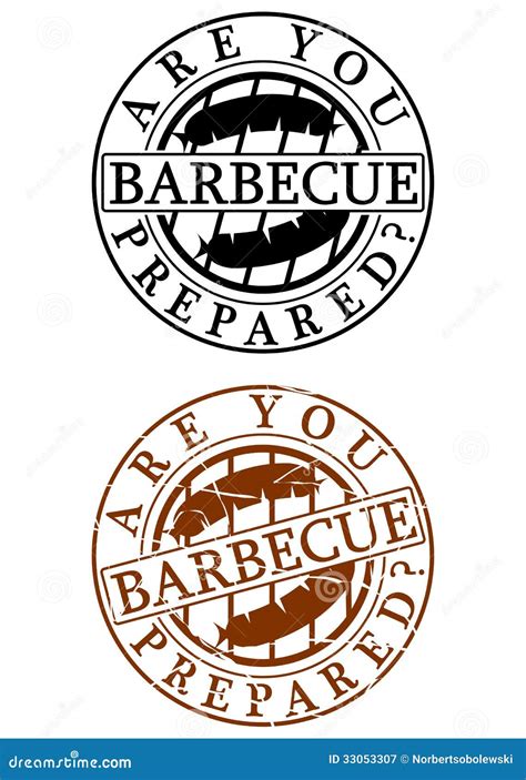 Barbecue Rubber Stamp Stock Vector Illustration Of Emblem