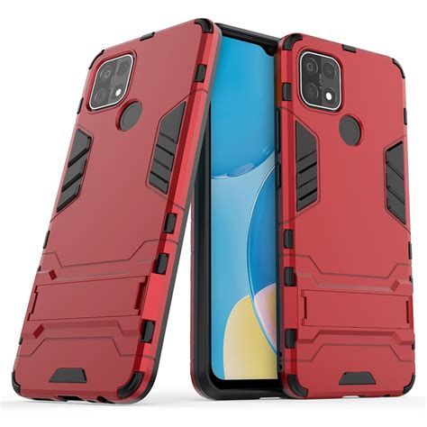 Slim Armour Shockproof Case Stand For Oppo A Red