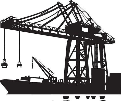 Premium Vector | Marine Terminal Logo Port Crane Vector Design Wharfside Container Terminal Icon ...