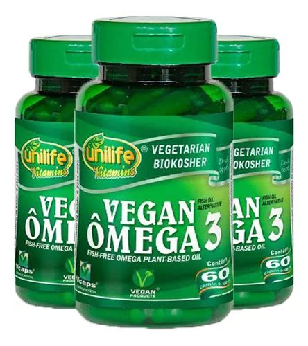 Suplemento en cápsulas Unilife Omega 3 Vegano 3x60 Cápsulas Unilife