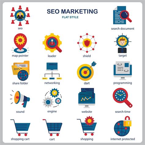 Seo Marketing Icon Set For Website Document Poster Design Printing