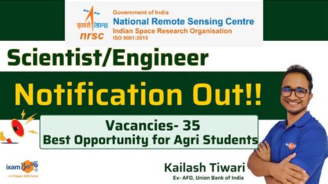 Isro Nrsc Notification Scientist Agriculture Best Opportunity