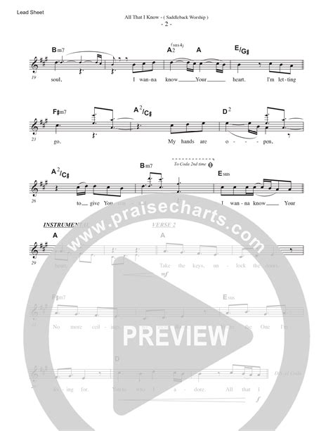 All That I Know Live Sheet Music Pdf Saddleback Worship Praisecharts