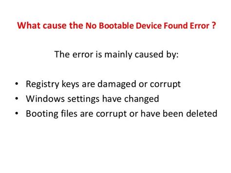 No Bootable Device Found Error Fix