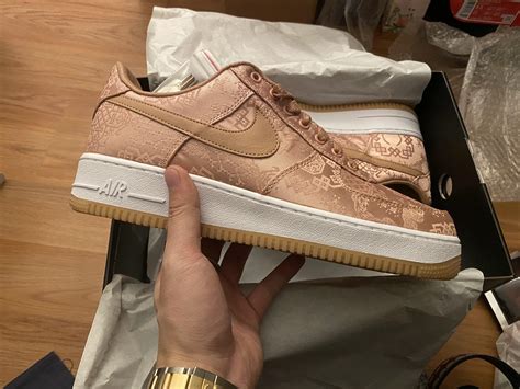 Lpu Clot X Nike Air Force Rose Gold Silk R Sneakers