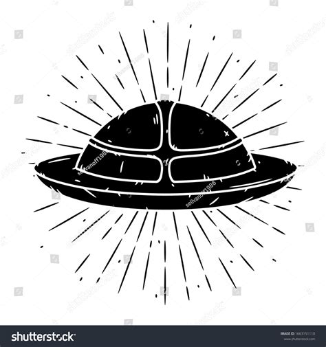 Flying Saucer Hand Drawn Vector Illustration Stock Vector (Royalty Free ...