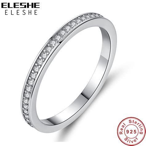 ELESHE Bagues Rondes En Argent Sterling 925 Pour Femmes Vintage